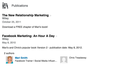 linkedin publications section