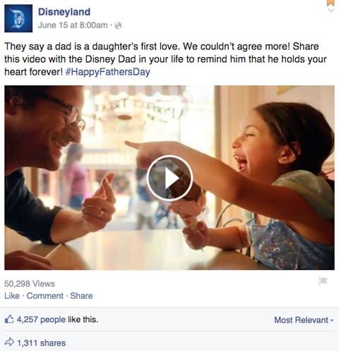 disneyland fathers day facebook post