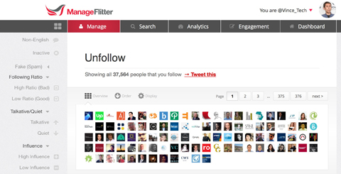 manageflitter display