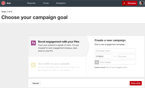 create a pinterest campaign