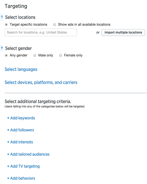 twitter targeting options