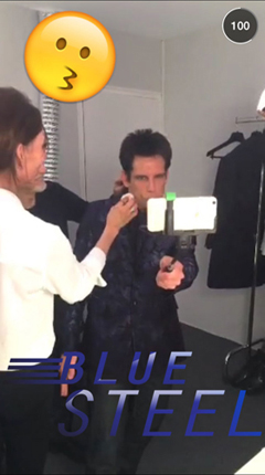 snapchat image from fashion week featuring ben stiller