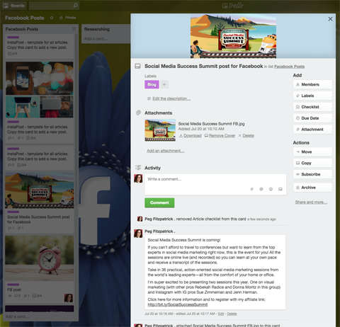 trello expanded content