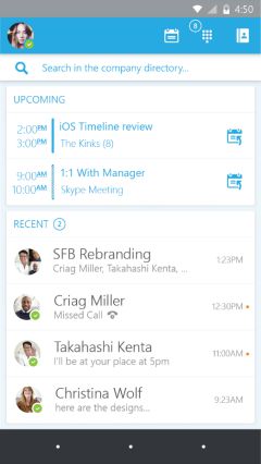 skype for business app preview