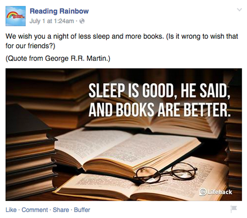 reading rainbow facebook post