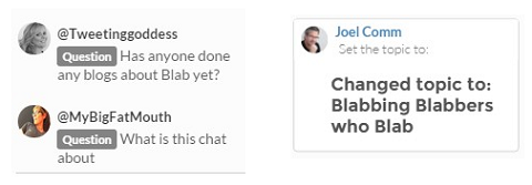 question and topic change notifications in blab