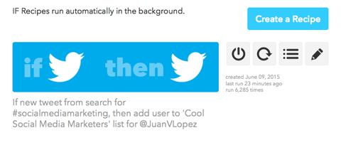 ifttt app recipe