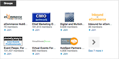 linkedin groups listed in a profile