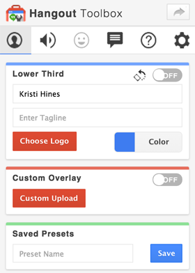google+ hangouts toolbox options