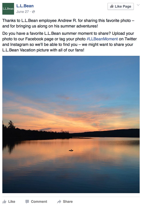 ll bean facebook post