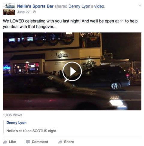 nellies sports bar facebook post