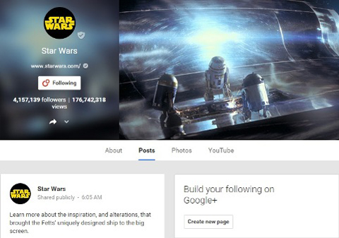 google+ star wars community