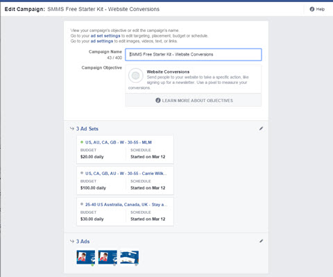 facebook ads manager bulk edit