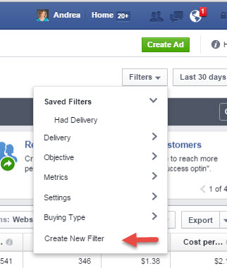 facebook ads manager report date range