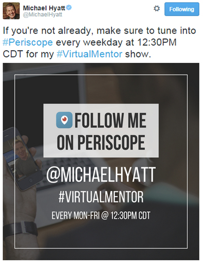 tweet to promote a periscope