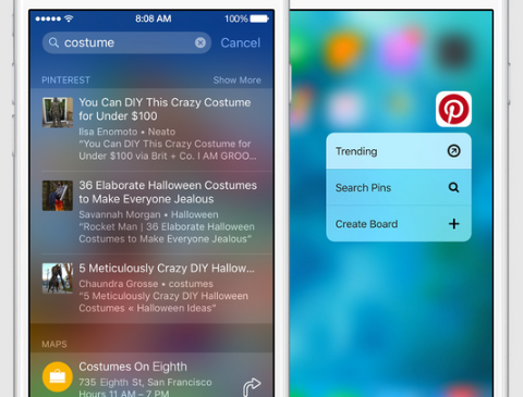 pinterest search on ios