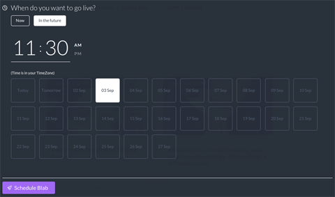 schedule blab for future date image