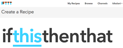 ifttt new recipe