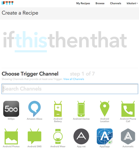 ifttt trigger channels