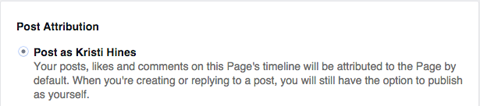 facebook page post attribution settings