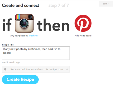 pinterest recipe ifttt