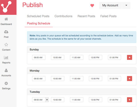 publish pin posting schedule on viraltag