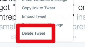 delete a tweet feature menu