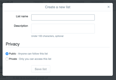 twitter list feature