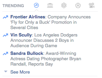 facebook trending sidebar icons