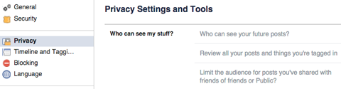 facebook privacy settings