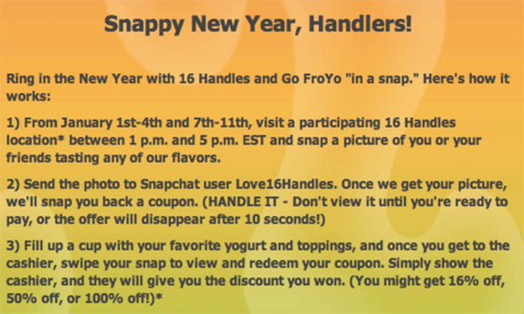 16handles snap campaign promo