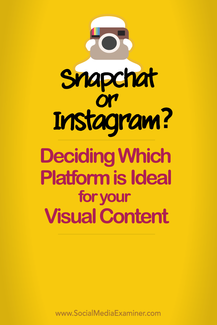 decide whether snapchat or instagram is ideal for your visual content