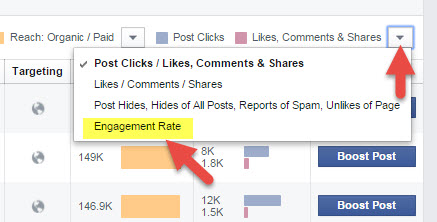 engagement rate in insights menu