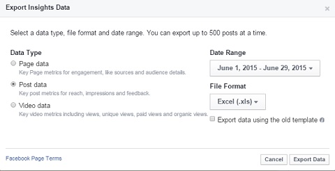 exporting insights data