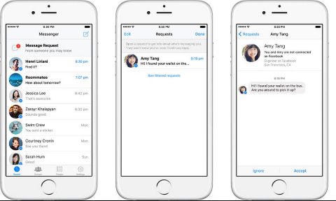 facebook message request for messenger