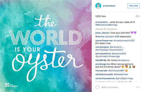 erincondren #motiviationmonday instagram