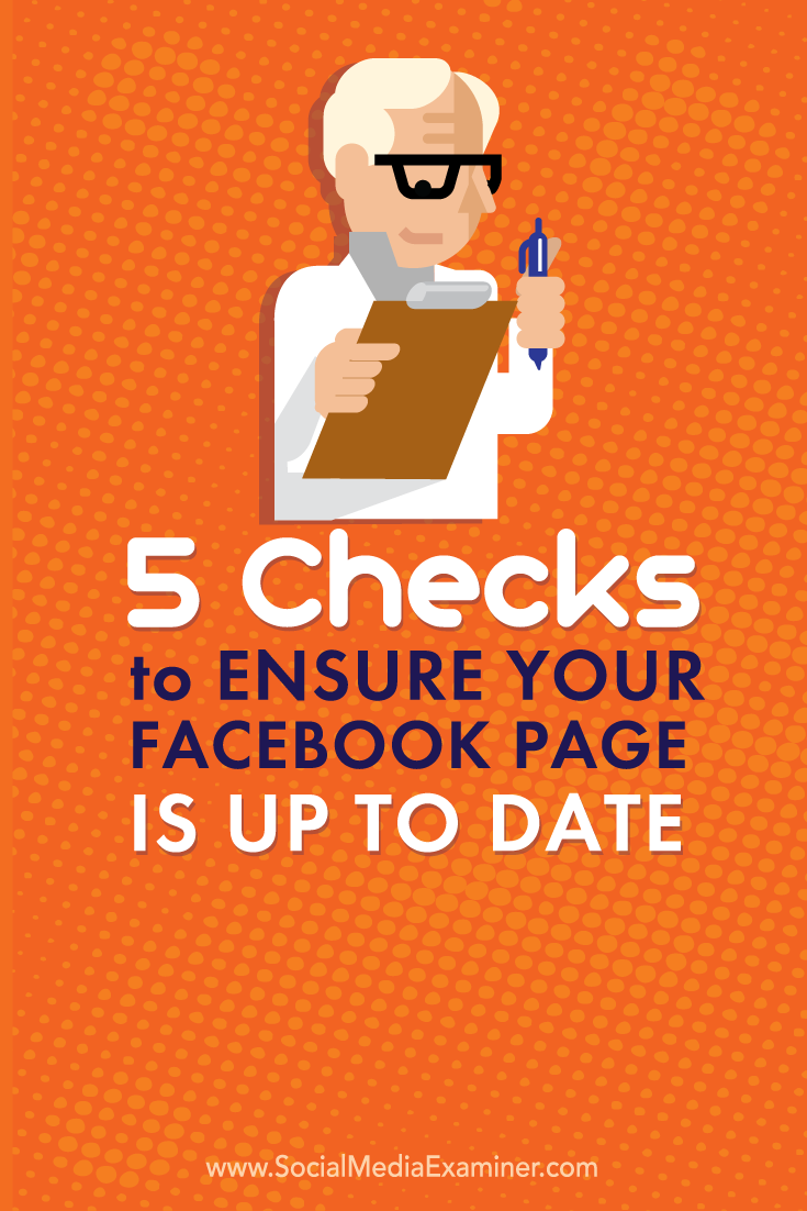 ensure your facebook page is up to date