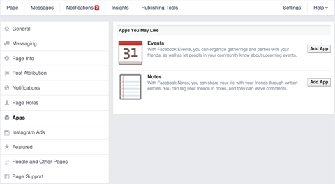 add notes feature to a facebook page