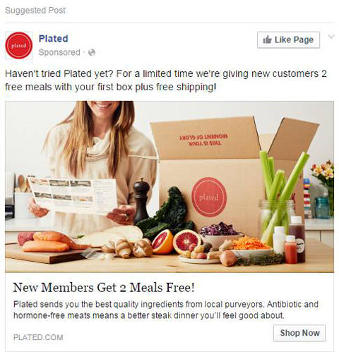 plated facebook ad