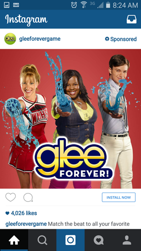 glee instagram ad