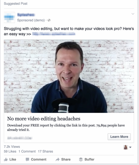 facebook video ad in news feed