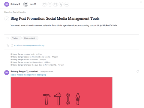 content management in asana