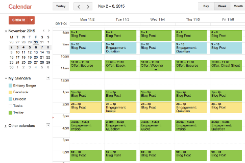 content management in google calendar