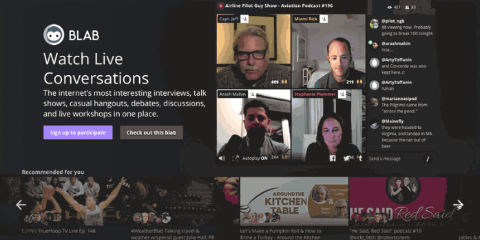 blab homepage personalization