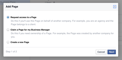 adding a facebook page to business manager