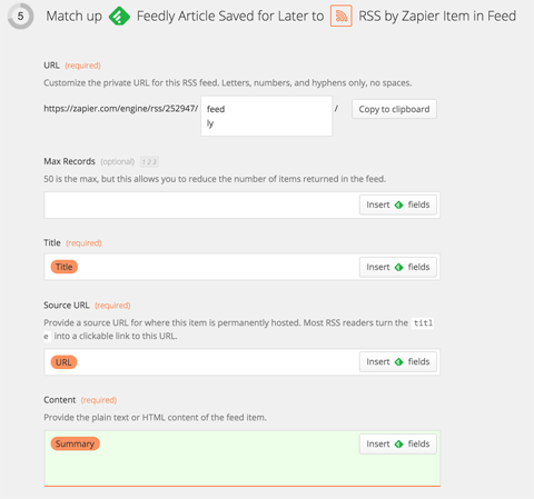 configuring custom rss feed