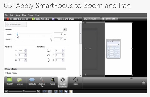 camtasia smart focus feature