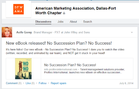 linkedin group ebook post