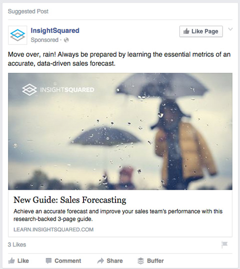 insightsquared facebook sponsored post