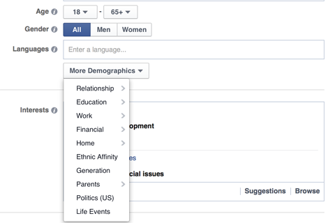 demographic targeting options